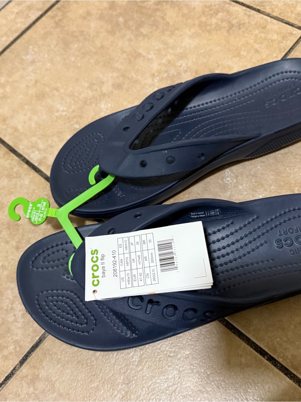 Women’s CROCS Navy Flip Flop Sandals - Picture 6 of 6